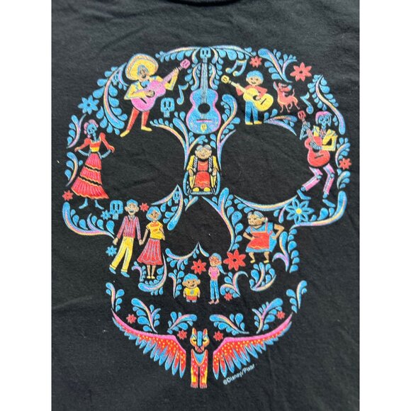 American Apparel Disney/Pixar Coco Colorful Skull Graphic Tee | Large - Picture 2 of 5